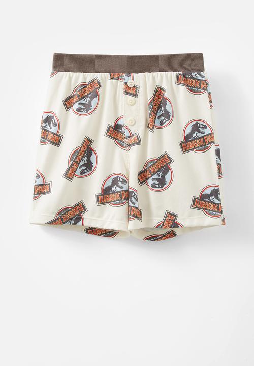 Cotton On - Damon short sleeve pyjama set license - lcn uni jurassic park/ dark vanilla