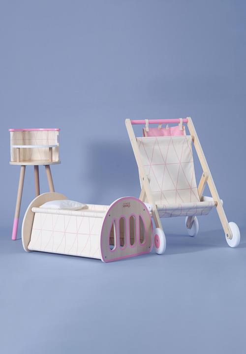 Greenbean Learning - 2-in-1 doll toy cradle - multi