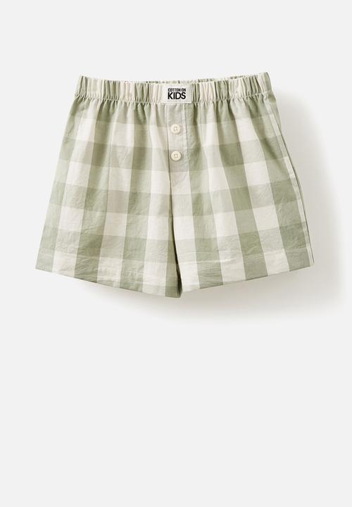 Cotton On - Kelce short sleeve pyjama set - deep sage/ gingham