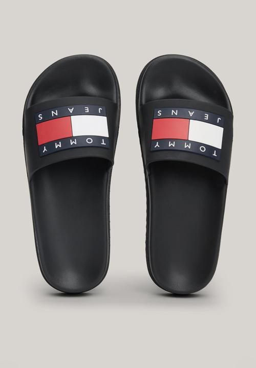 Tommy Hilfiger - Elevated flatform slide - black