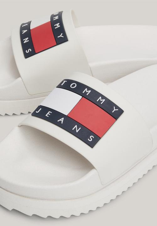 Tommy Hilfiger - Elevated flatform slide - ecru