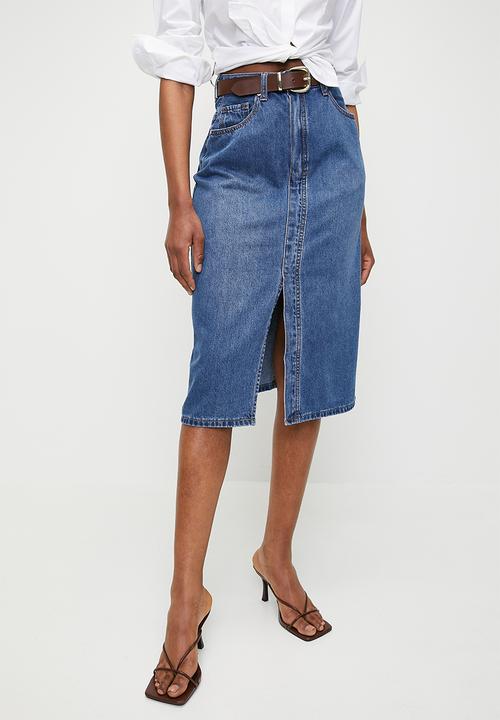 Superbalist - Denim pencil skirt - mid blue