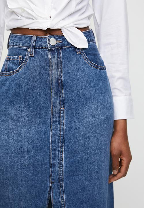 Superbalist - Denim pencil skirt - mid blue