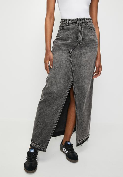 Superbalist - Column denim maxi skirt - sulphur black