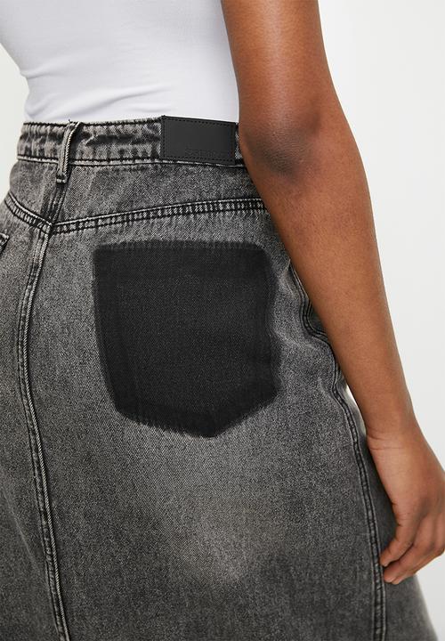 Superbalist - Column denim maxi skirt - sulphur black