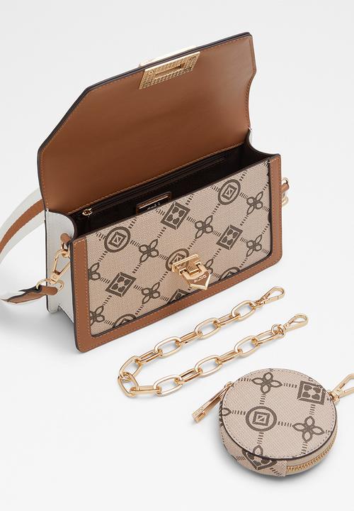 ALDO - Travelly crossbody bag - brown overflow