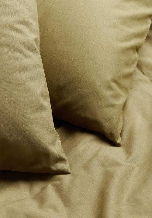 H&M - Cotton double/king duvet cover set - sage green