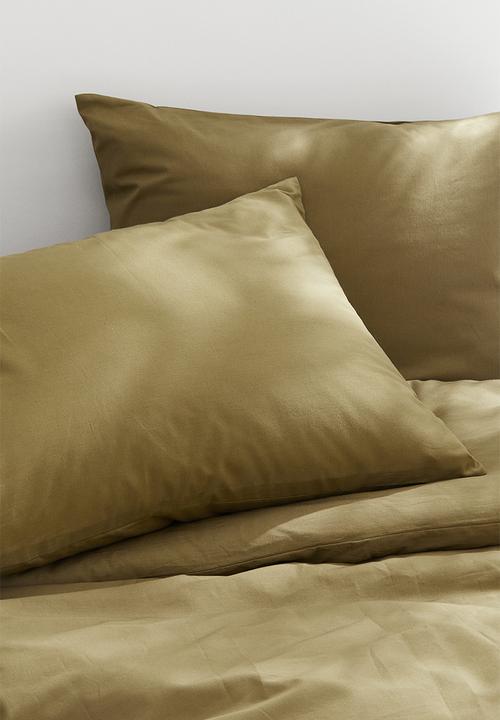 H&M - Cotton double/king duvet cover set - sage green