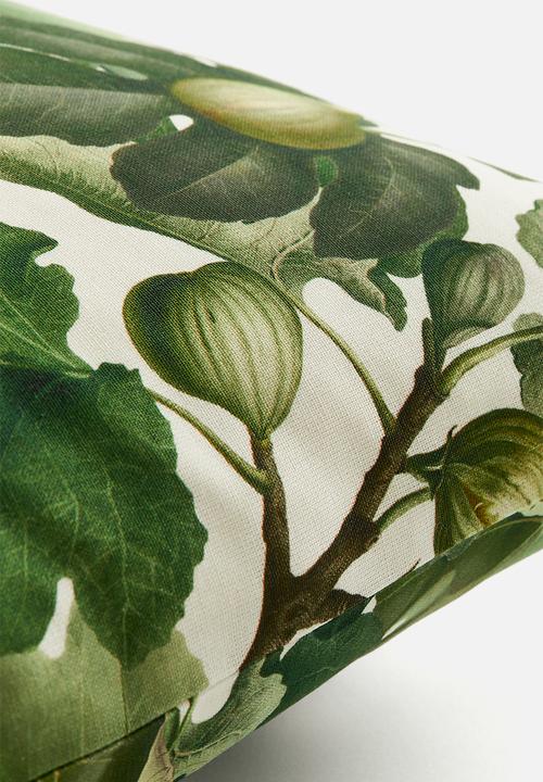H&M - Patterned cushion cover - green figs