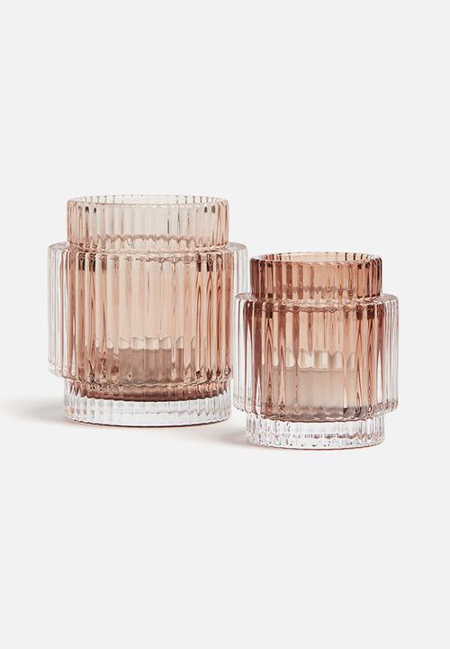 H&M - Glass candle holder - beige