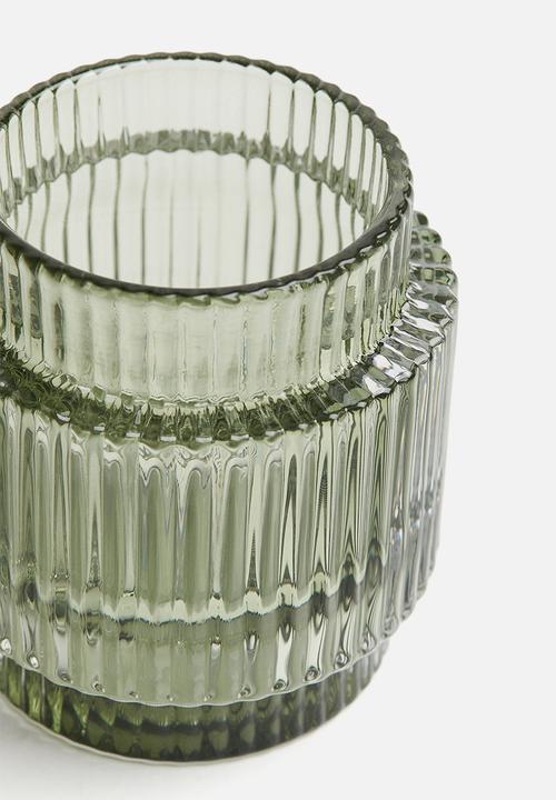 H&M - Glass candle holder - green