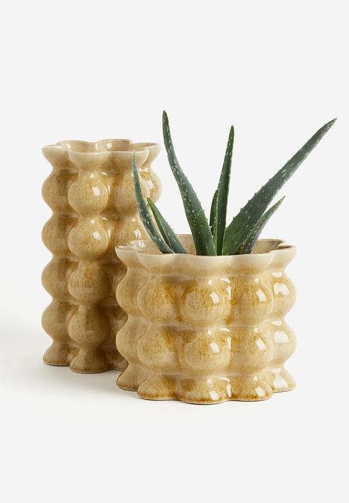 H&M - Reactive-glaze plant pot - yellow