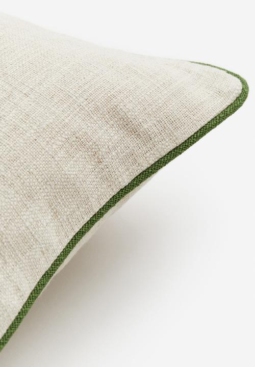 H&M - Linen-blend cushion cover - light beige palm tree