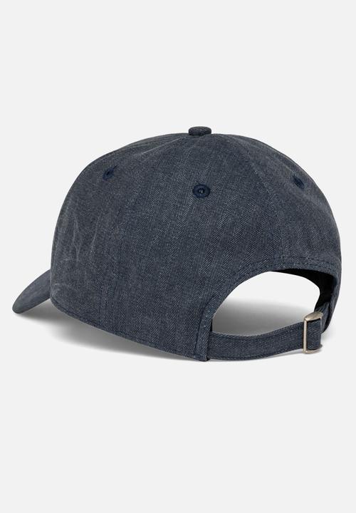 Replay - Herringbone Cotton Broken Part Peak Cap - Indigo Blue