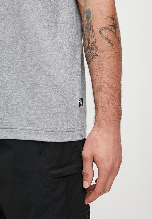 PUMA - Graphics Puma Wording Tee M - Medium Gray