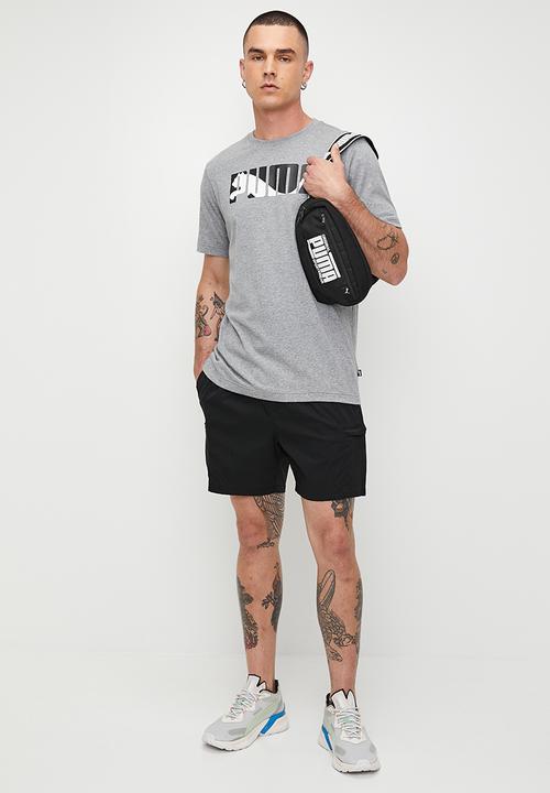 PUMA - Graphics Puma Wording Tee M - Medium Gray