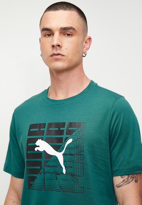 PUMA - Graphics Puma Wording Tee - Cold Green