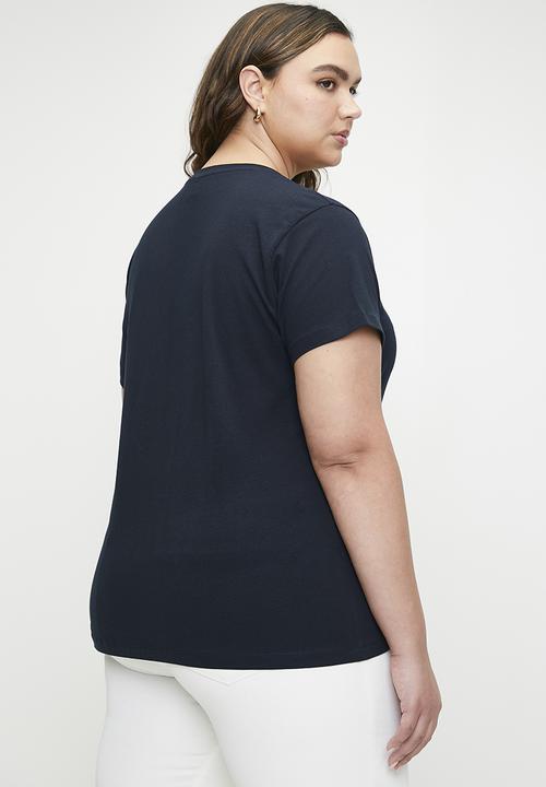 POLO - Plus Wmn Asha Embroidered Short Sleeve T-Shirt - Navy