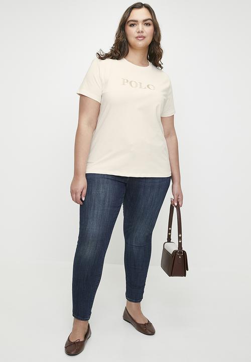POLO - Plus Wmn Asha Embroidered Short Sleeve T-Shirt - Off White