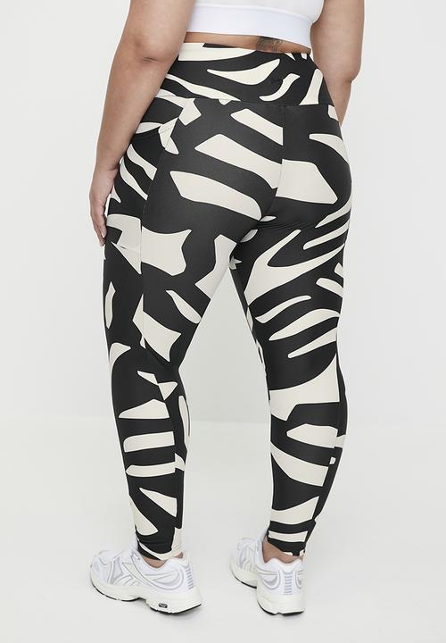 Lizzy - Plus ocarina elasticated leggings - monochrome abstract