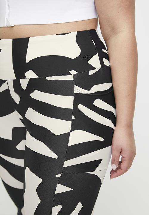 Lizzy - Plus ocarina elasticated leggings - monochrome abstract