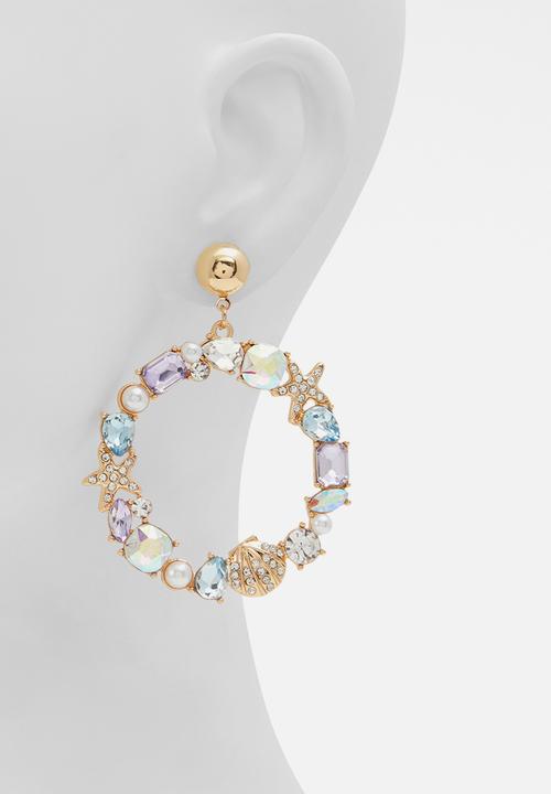 ALDO - Undertheseaa earrings - ice & gold 