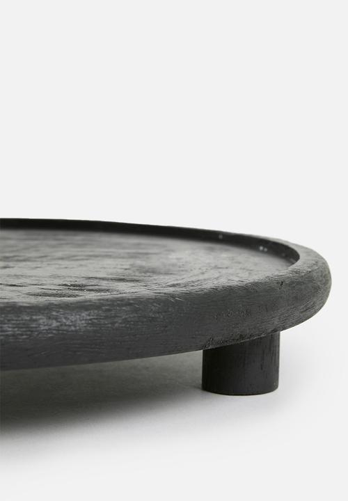 Excellent Houseware - Blanco wooden serving tray - Black