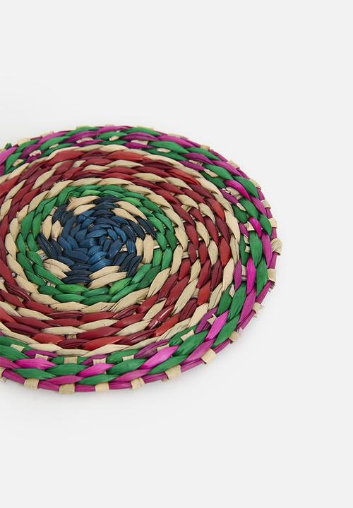 Excellent Houseware - Summer fun coaster set of 4 - Red