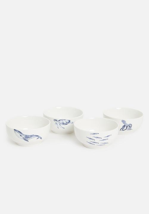 Excellent Houseware - Seaform bowls set of 4 - White