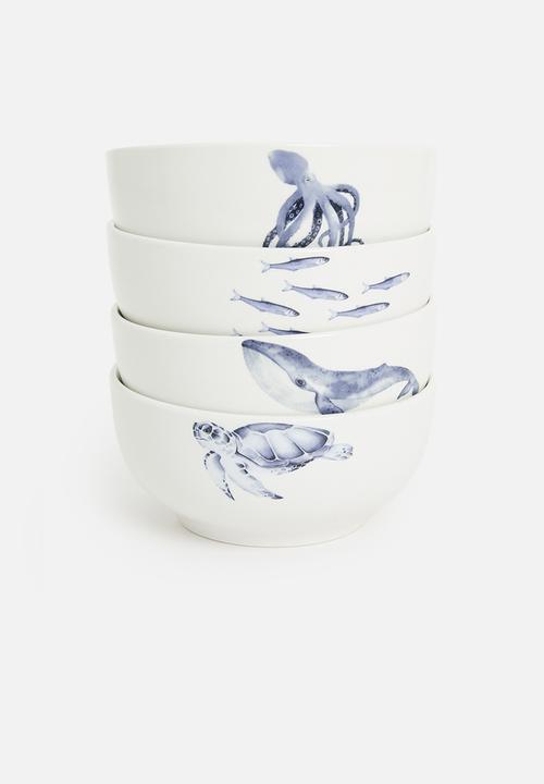 Excellent Houseware - Seaform bowls set of 4 - White