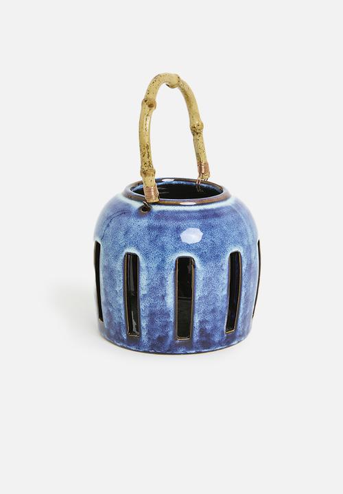 H&S - Bamboo handle lantern - Blue