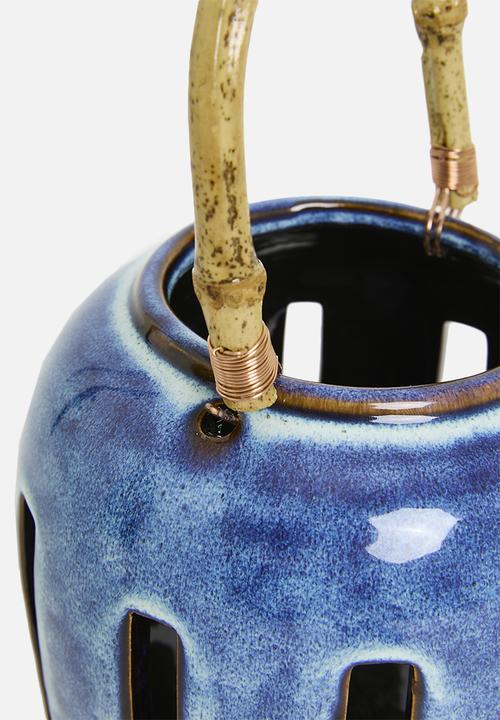 H&S - Bamboo handle lantern - Blue