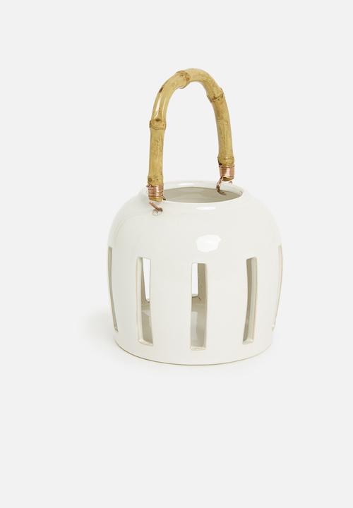 H&S - Bamboo handle lantern - Cream