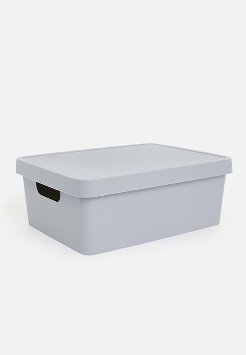 Storage Solutions - Stack storage box w lid - Grey 