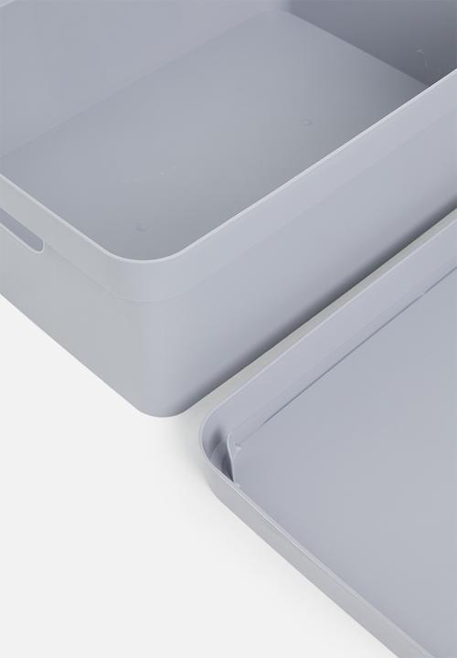 Storage Solutions - Stack storage box w lid - Grey 