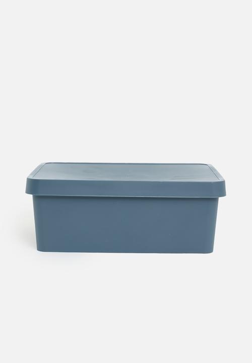 Stack storage box w lid - Navy