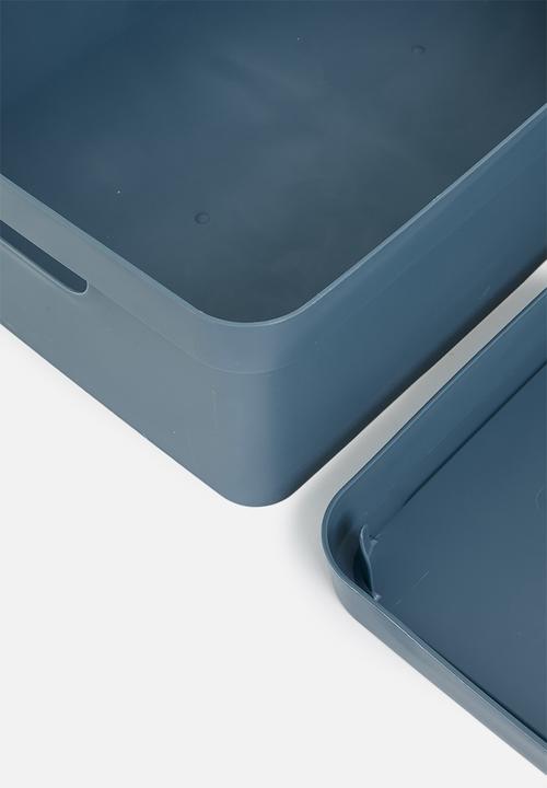 Storage Solutions - Stack storage box w lid - Navy