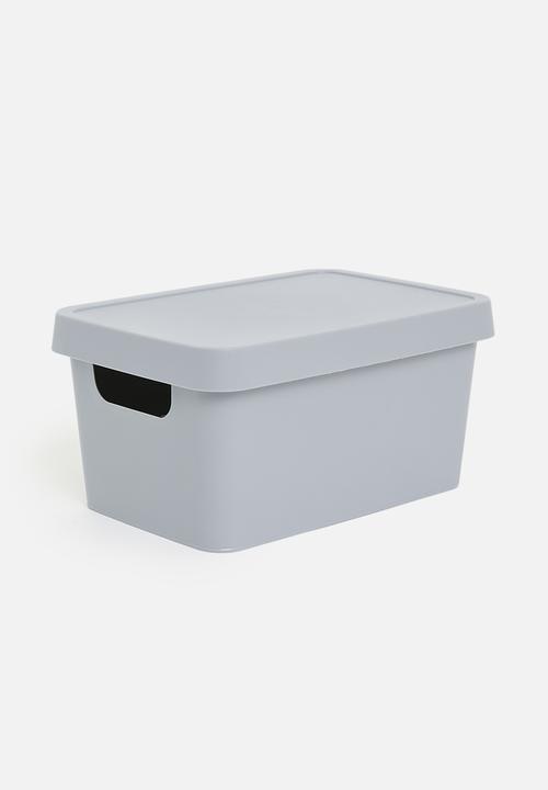 Storage Solutions - Stack storage box w lid - Grey