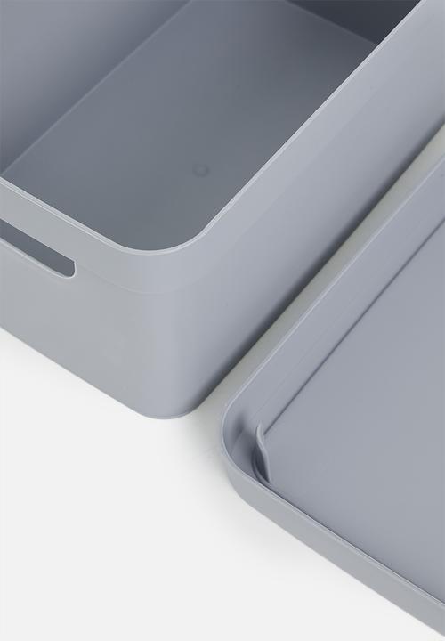 Storage Solutions - Stack storage box w lid - Grey