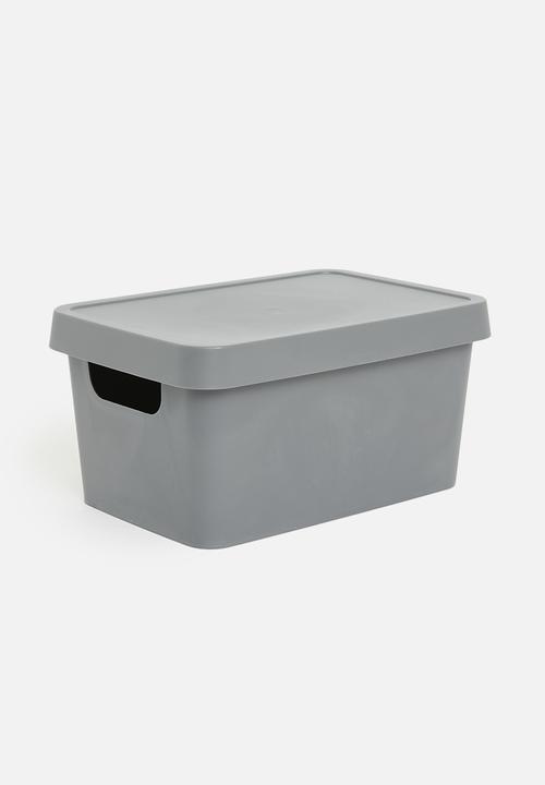 Storage Solutions - Stack storage box w lid - Charcoal