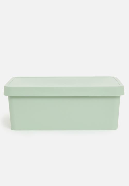 Stack storage box w lid - Green