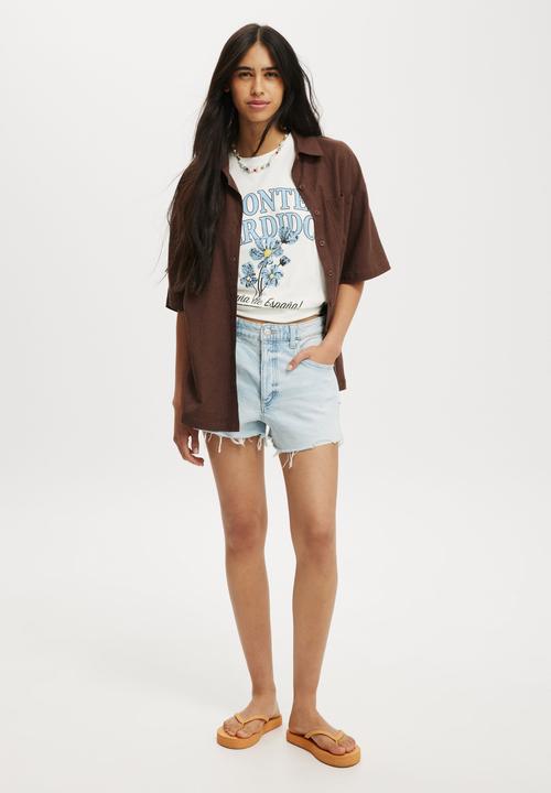 Cotton On - Haven Short Sleeve Shirt - Chocolate