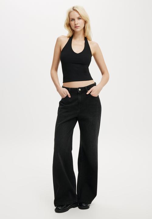 Cotton On - All Day V Neck Halter - Black