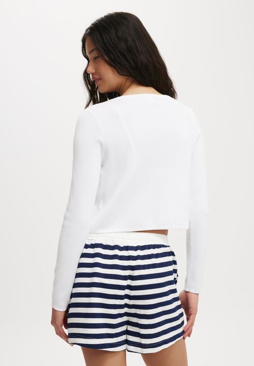Cotton On - Essential Triple Tie Crew Cardigan - White