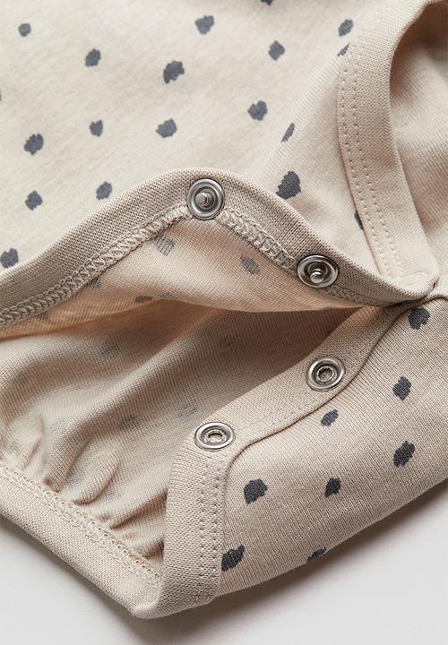 H&M - Patterned bodysuit - light beige spotted