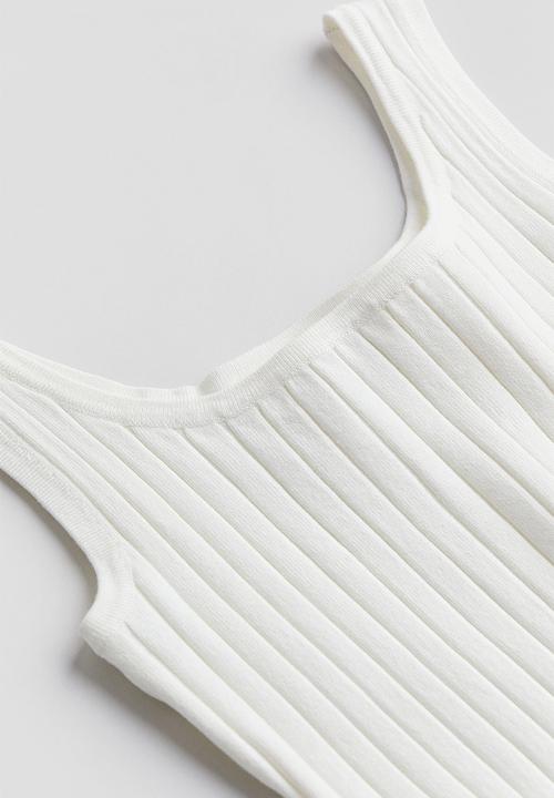 H&M - Rib-knit vest top - white