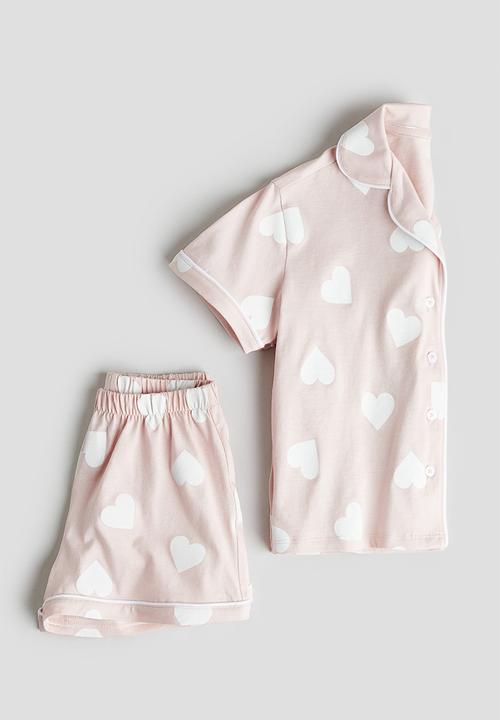 H&M - Patterned jersey pyjamas - light pink hearts