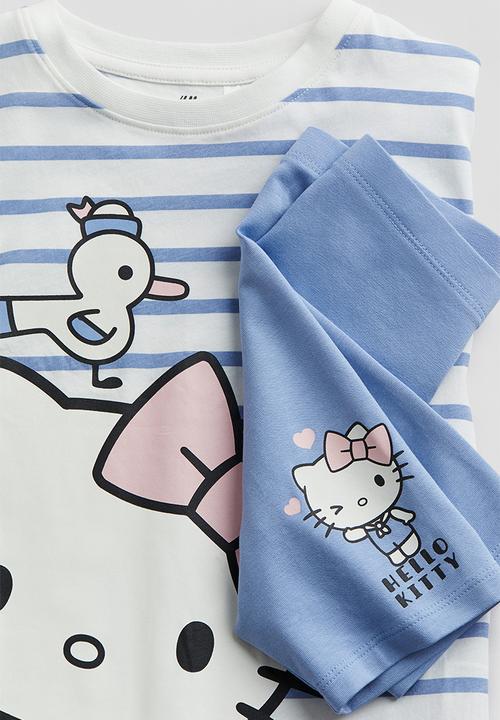 H&M - 2 piece printed set - light blue hello kitty