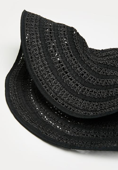Tessa Design - Sofia straw sun hat - black