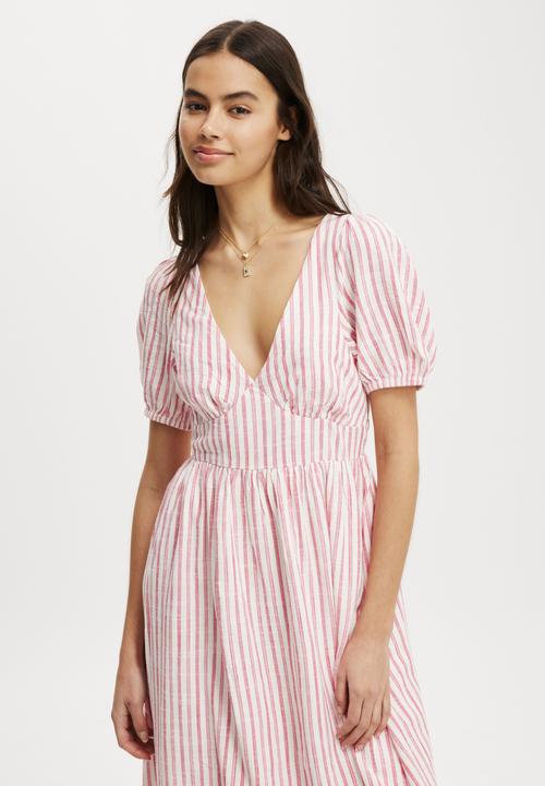 Cotton On - Tyler Maxi Dress - Red/Pink Stripe